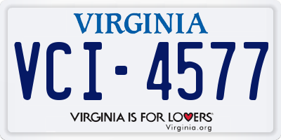 VA license plate VCI4577