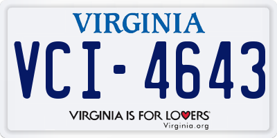 VA license plate VCI4643