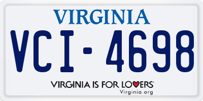 VA license plate VCI4698