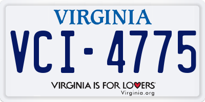 VA license plate VCI4775