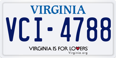 VA license plate VCI4788