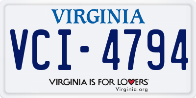VA license plate VCI4794