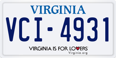 VA license plate VCI4931