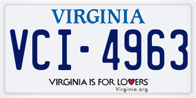 VA license plate VCI4963