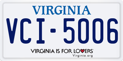 VA license plate VCI5006