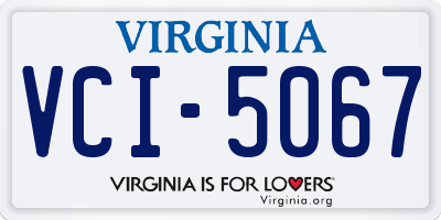 VA license plate VCI5067