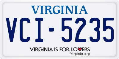 VA license plate VCI5235
