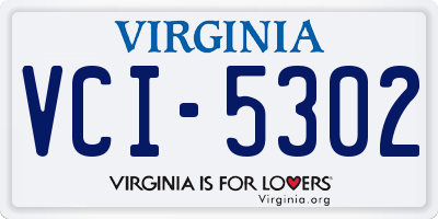 VA license plate VCI5302