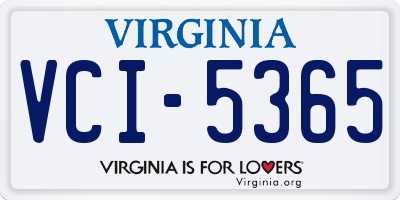 VA license plate VCI5365