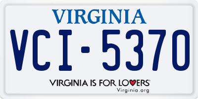 VA license plate VCI5370