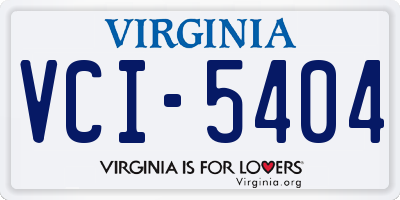 VA license plate VCI5404