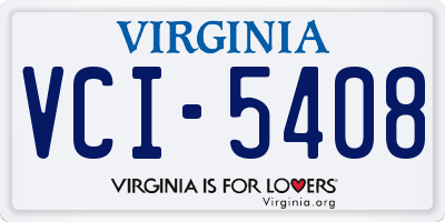 VA license plate VCI5408