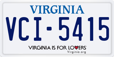 VA license plate VCI5415