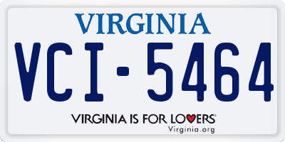 VA license plate VCI5464