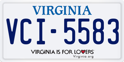 VA license plate VCI5583