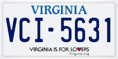 VA license plate VCI5631