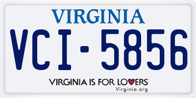 VA license plate VCI5856