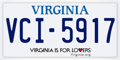 VA license plate VCI5917