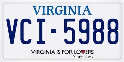VA license plate VCI5988