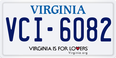 VA license plate VCI6082