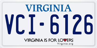 VA license plate VCI6126