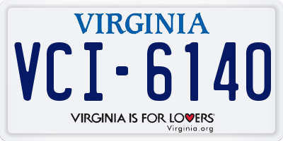 VA license plate VCI6140