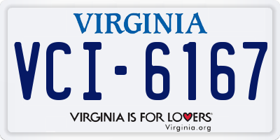 VA license plate VCI6167