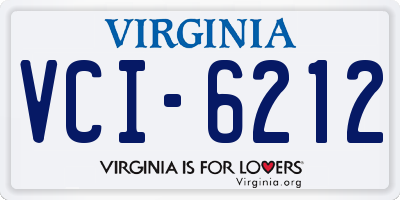 VA license plate VCI6212