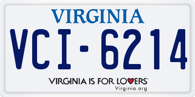 VA license plate VCI6214