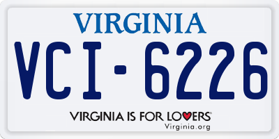VA license plate VCI6226
