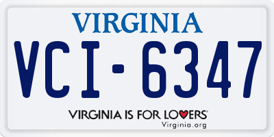 VA license plate VCI6347