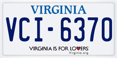 VA license plate VCI6370