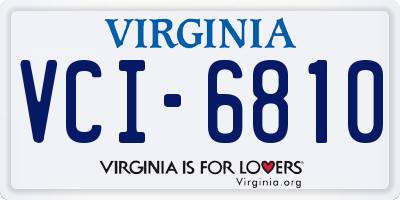 VA license plate VCI6810