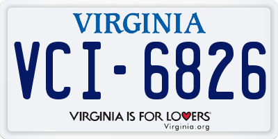 VA license plate VCI6826