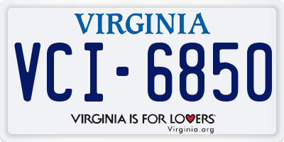 VA license plate VCI6850