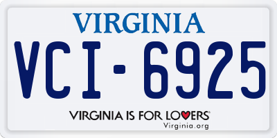VA license plate VCI6925