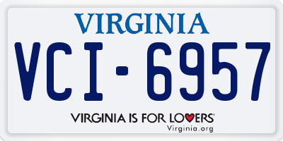VA license plate VCI6957