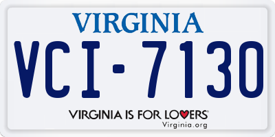 VA license plate VCI7130