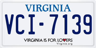 VA license plate VCI7139