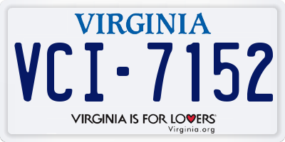 VA license plate VCI7152