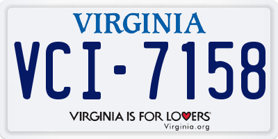 VA license plate VCI7158