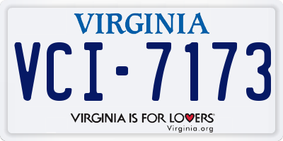 VA license plate VCI7173