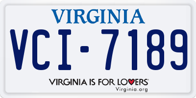 VA license plate VCI7189