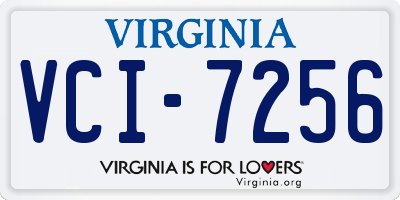VA license plate VCI7256
