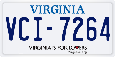 VA license plate VCI7264