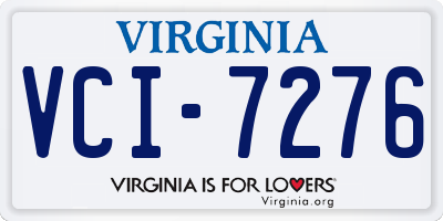 VA license plate VCI7276