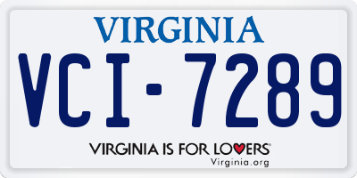 VA license plate VCI7289
