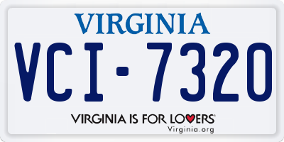 VA license plate VCI7320