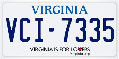 VA license plate VCI7335