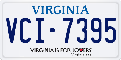 VA license plate VCI7395